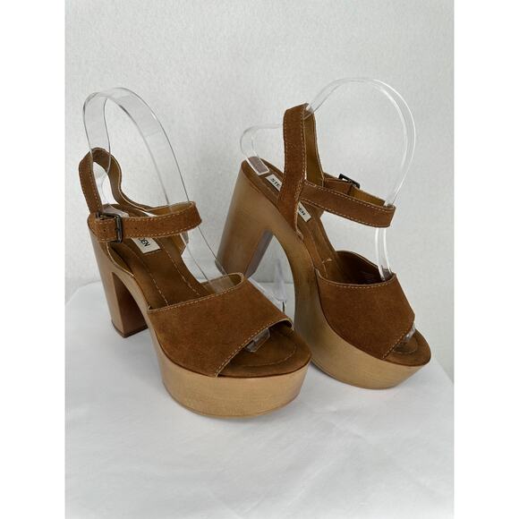 Steve Madden Shoes - Steve Madden Clique Chestnut Platform Heel Sandals Size 8.5M